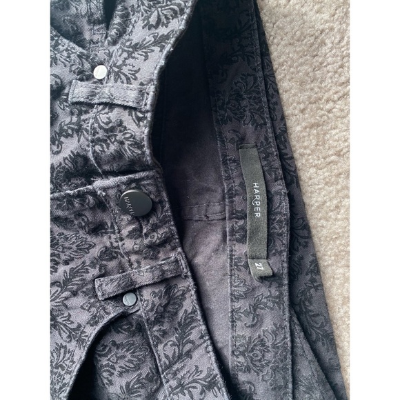 Harper Black Velvet Ornate Skinny Jeans - Picture 2 of 3
